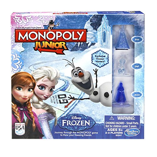 Disney Frozen Monopoly, Juego de mesa Junior, con diseño Frozen (versión en inglés)