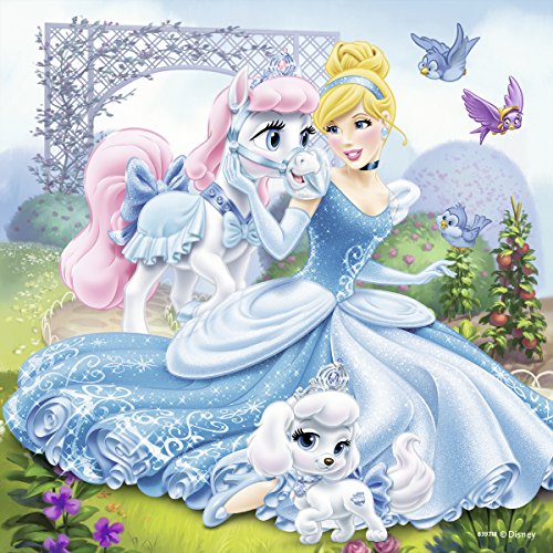 Disney Princesas Puzzles 3 x 49 Piezas, diseño Belle, Cenicienta y Rapunzel (Ravensburger 09346 5)