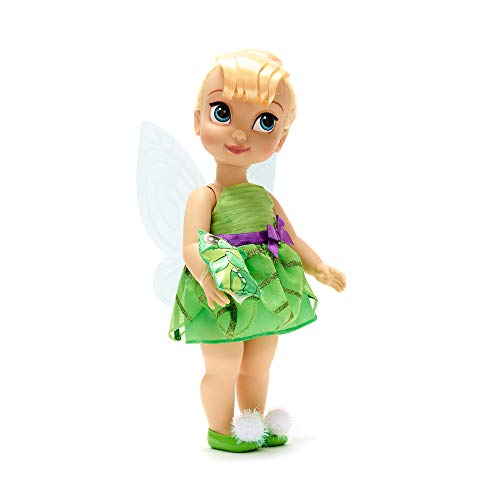 Disney Store: muñeca niña coleccionable de Campanilla (colección Animators), Peter Pan, 39 cm, pelo enraizado y traje realistas, peluche del cocodrilo Tic Tac en raso acolchado, para mayores de 3 años