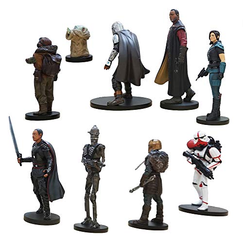 Disney Store Star Wars: The Mandalorian Deluxe Figuras, 8 Figuras, con personajes icónicos con detalles moldeados, juguetes son adecuados para mayores de 3 años