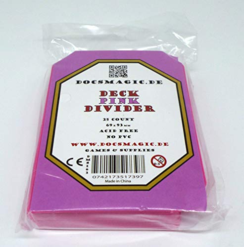 docsmagic.de 25 Trading Card Deck Divider Pink - Divisores Rosa - MTG PKM YGO