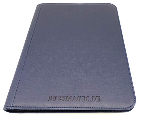 docsmagic.de Premium Pro-Player 9-Pocket Zip-Album Dark Blue - 360 Card Binder - MTG - PKM - YGO - Cremallera Azul Oscuro