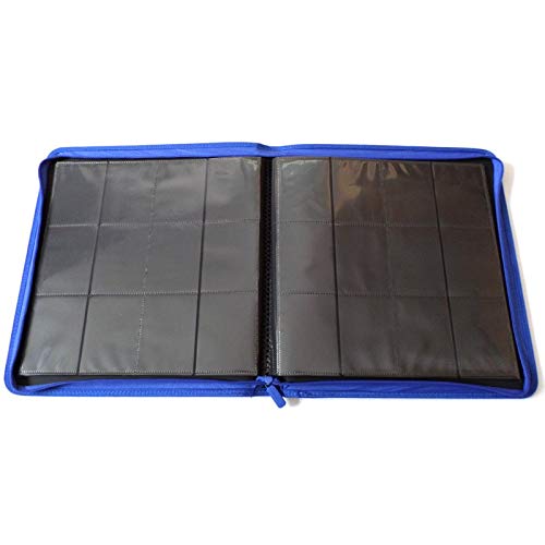 docsmagic.de Pro-Player 12-Pocket Playset Zip-Album Dark Blue - 480 Card Binder - MTG - PKM - YGO - Cremallera Azul Oscuro