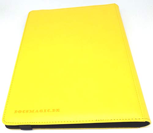 docsmagic.de Pro-Player Premium 9/18-Pocket Album Yellow - 360 Card Binder - MTG - PKM - YGO - Álbum para Tarjetas Amarillo