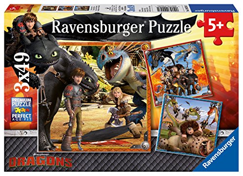 Dragons - Puzzles 3 x 49 Piezas (Ravensburger 09258 1)