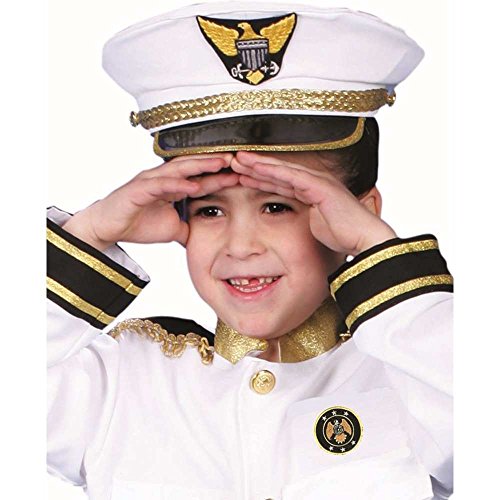 Dress Up America Disfraz de Almirante de la Marina Deluxe: Talla S 4-6 años, color blanco, 71-76, altura: 99-114 cm (229-S)