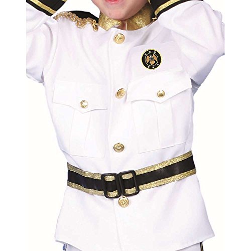 Dress Up America Disfraz de Almirante de la Marina Deluxe: Talla S 4-6 años, color blanco, 71-76, altura: 99-114 cm (229-S)