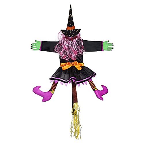 DUO ER Crashing Witch Decoración Bruja estrellándose en el árbol Halloween Decoración al Aire Libre Halloween Masquerade Scary Fiesta Cosplay Props (Color : A)