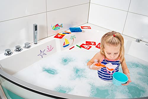 Eberhard Faber 524110 – Tiza de baño para niños para pintar y dibujar en azulejos y espejos, estuche con 10 colores de tiza y 5 plantillas de diseño