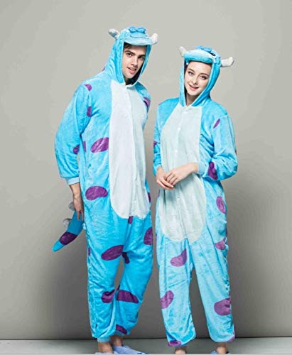 Emmarcon - Disfraz de carnaval halloween pijama cálido de animales kigurumi cosplay zoológico onesies S/altezza 149-159cm,max 60kg Sullivan