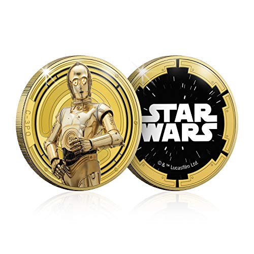 FANTASY CLUB Star Wars Colección Oficial - 3 Monedas / Medallas conmemorativas acuñadas con baño en Oro 24 Quilates y coloreadas a 4 Colores - 44mm