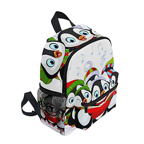 FANTAZIO mochila escuela primaria Navidad Carolers pingüinos Bookbag