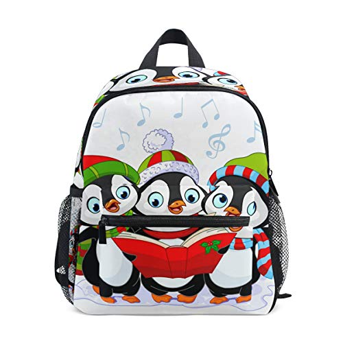 FANTAZIO mochila escuela primaria Navidad Carolers pingüinos Bookbag