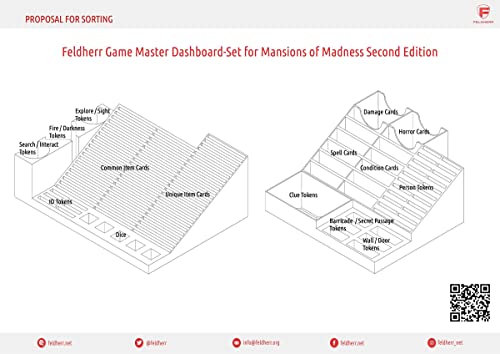 Feldherr Set de Tablero de Mando Game Master Compatible con Mansions of Madness Second Edition, Color:Gold