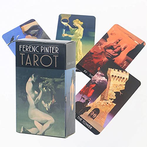 Ferenc pinter Tarot Divination Deck Entertainment Party Juego de Mesa, versión Completa en inglés Herramienta de adivinación Ferenc pinter Tarot,Tarot+Tarot Card Bag,10.3 * 7.0cm