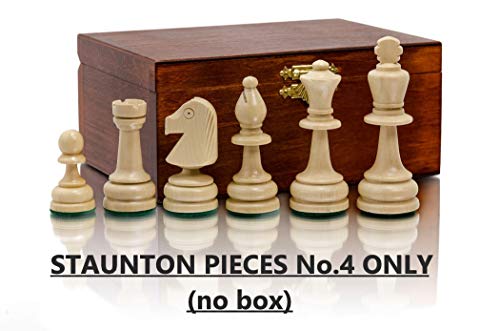 Figuras de ajedrez de Madera Profesionales Staunton n. ° 4 clásicas, Piezas de ajedrez ponderadas de Metal, Piezas de ajedrez de Torneo