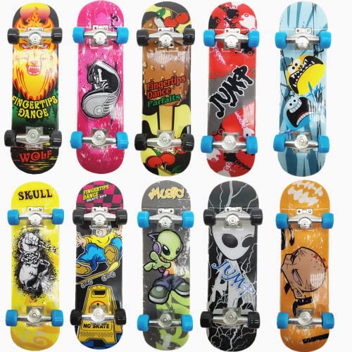 Finger Skate Board, 4 Piezas Mini Patinetas de Dedo Profesionales Fingerboards Tablero Engrosado Mini Diapasón Juguete Skatepark Regalo Creativo de Juegos Deportivos para Niños