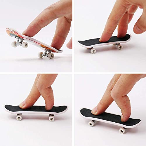 Finger Skate Board, 4 Piezas Mini Patinetas de Dedo Profesionales Fingerboards Tablero Engrosado Mini Diapasón Juguete Skatepark Regalo Creativo de Juegos Deportivos para Niños