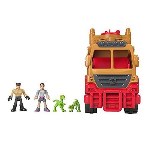 Fisher-Price - Jurassic World Camión de transporte para dinosaurios, Multicolor, Coche de juguete Mattel HCH97