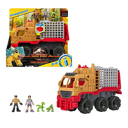 Fisher-Price - Jurassic World Camión de transporte para dinosaurios, Multicolor, Coche de juguete Mattel HCH97