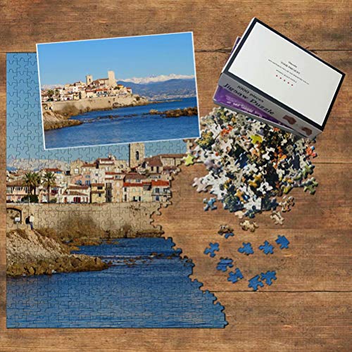 Francia Casco Antiguo Juan-Les-Pins Antibes Puzzle 1000 Piezas para Adultos Familia Rompecabezas Recuerdo Turismo Regalo