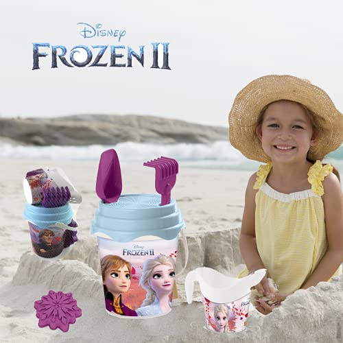 Frozen Strandspielzeug Set - Cubo - Regadera - Pala - Rastrillo - Moldes - Arena - Juguete para niños - Agua y arena