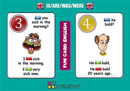 Fun Card English IS/ARE/WAS/WERE (Grammar and Vocabulary Flashcards + Exciting Game)