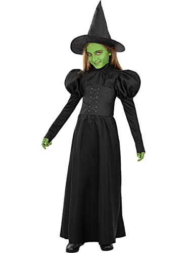 Funidelia | Disfraz de Bruja Mala del Oeste - El Mago de Oz para niña ▶ Disfraz para niños y divertidos accesorios para Fiestas, Carnaval y Halloween - Talla 10-12 años - Negro