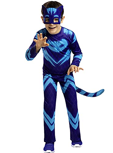 Funidelia | Disfraz de Gatuno PJ Masks Oficial para niño Talla 3-4 años ▶ Dibujos Animados, Gatuno, Buhita, Gekko - Color: Azul - Licencia: 100% Oficial