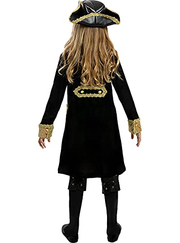 Funidelia | Disfraz de Pirata Deluxe- Colección Colonial para niña Talla 3-4 años ▶ Corsario, Bucanero - Color: Negro - Divertidos Disfraces y complementos