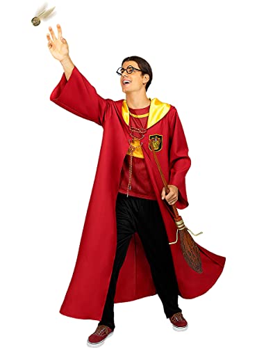 Funidelia | Disfraz de Quidditch Gryffindor - Harry Potter para hombre y mujer ▶ Magos, Gryffindor, Hogwarts - Disfraces para adultos, accesorios para Fiestas, Carnaval y Halloween - Talla M - Granate
