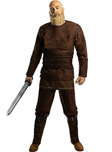 Funidelia | Disfraz de Ragnar - Vikings Oficial para Hombre Talla L ▶ Vikings, Vikingos, Bárbaro, Nórdico - Color: Marrón - Licencia: 100% Oficial - Divertidos Disfraces y complementos