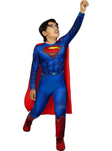Funidelia | Disfraz de Superman - La Liga de la Justicia para niño ▶ Superhéroes, DC Comics - Disfraces para niños, accesorios para Fiestas, Carnaval y Halloween - Talla 7-9 años - Azul