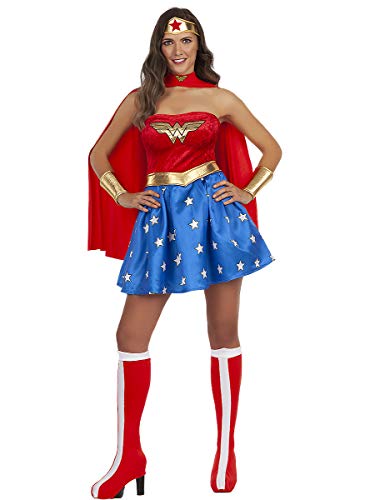 Funidelia | Disfraz de Wonder Woman Sexy Oficial para Mujer Talla L ▶ Mujer Maravilla, Superhéroes, DC Comics, Liga de la Justicia - Color: Multicolor - Licencia: 100% Oficial