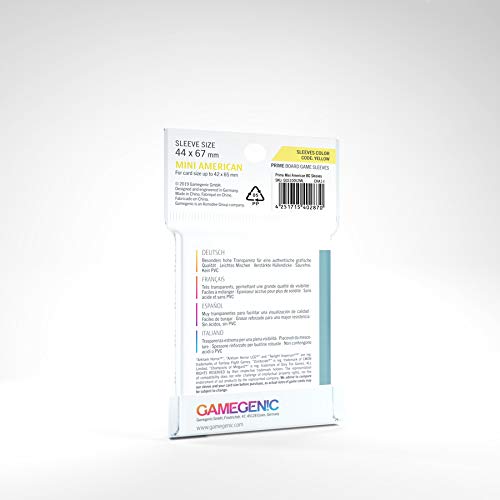 GAMEGEN!C- Prime Mini American-Sized Sleeves 44x67mm (50), Color Clear (GGS10052ML)