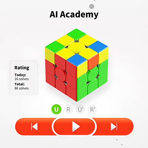 GAN 356 i 3 Stickerless Speed Cube, 3x3 Smart Cube 356 i3 Gans Magnetic Cube Intelligent Tracking Timing Movements Steps with CubeStation App Cube Puzzle Toys Robot Not Included