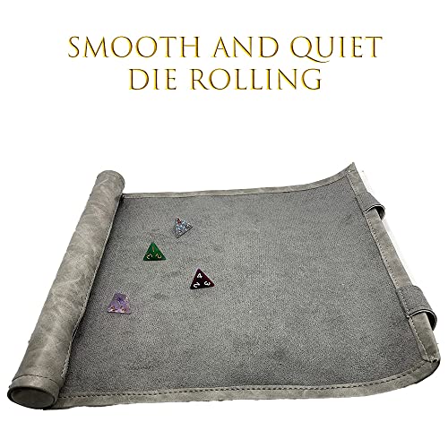 Gárgola, Dice Scroll Mat, Gris - Rolling Mat para cualquier juego de dados o mesa - Perfecto para juegos de rol de mesa como D&D Pathfinder Dungeons and Dragons DnD y juegos de rol