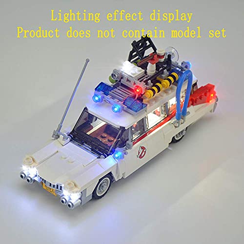 GEAMENT Conjunto de Luces LED para Ghostbusters (Cazafantasmas) Ecto 1 - Compatible con Lego 21108 de Bloques de construcción (Juego Lego no Incluido) (con Instrucciones)