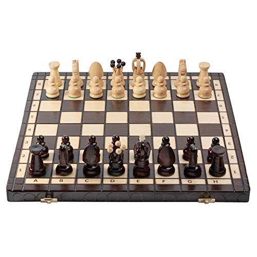 Genuine Pearls Juego de ajedrez de Madera Grande Europeo 44cm / 17in. Uno de los Juegos de ajedrez Hechos a Mano más Populares
