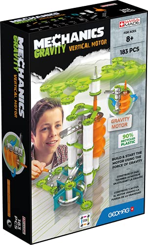 Geomag Gravity Vertical Motor 183 pcs, Color Blanco, Verde, Naranja, Azul, Piezas Green (764)