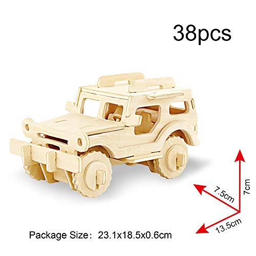 Georgie Porgy Rompecabezas de Madera 3D Puzzle de Modelo Colección de de Animales Juguete de Construcción Kit Kids Jigsaw Toy (3 Piezas) (Biplano Jeep Salvavidas)