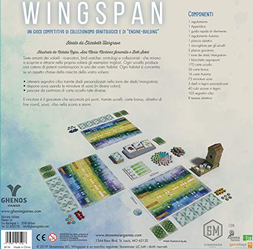 Ghenos Games- Wingspan, multicolor, 1, italiano