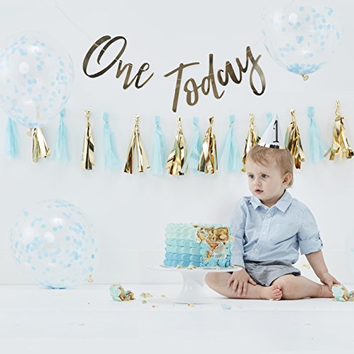 Ginger Ray- First Birthday Party Photo Pick & Mix, Color azul (PM-420)