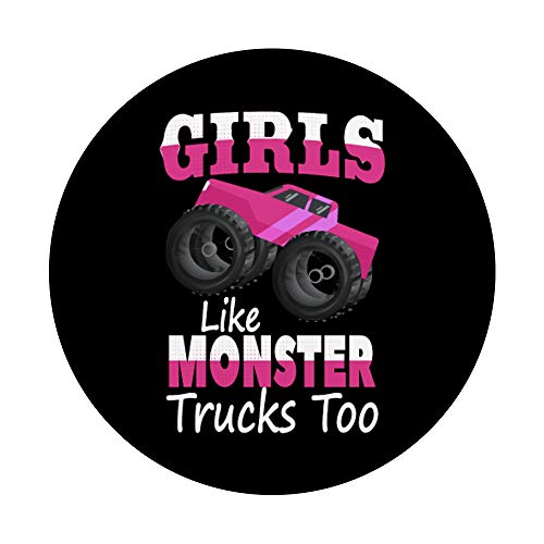 Girls Like Monster Trucks Too | Monster Truck Rally Chick PopSockets PopGrip: Agarre intercambiable para Teléfonos y Tabletas