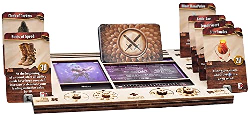 Gloomhaven / Frosthaven - Tablero de instrumentos de personajes con rastreadores de marcación HP y XP, juego de 2 organizadores de madera contrachapada de abedul para ahorrar espacio en la mesa