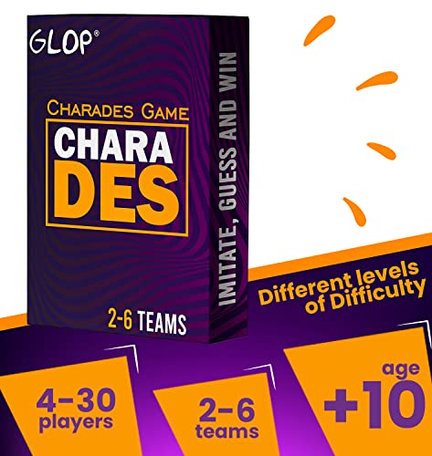 Glop Charades - Games For Adults and Kids Ages 8 and Up - Party Games for 2 to 6 Teams - Card Games - Family Games