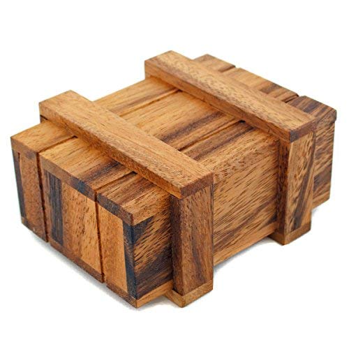 Goods & Gadgets caja de madera mágica para dinero, regalo, juego de madera para pensar