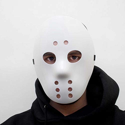 GOODS+GADGETS Máscara de Jason Ice-Hockey, Viernes 13, máscara de hockey, hockey sobre hielo, horror, halloween, color blanco