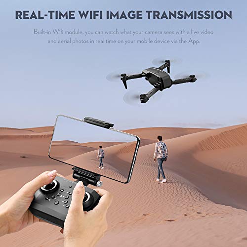 GoolRC Drone RC LS-XT6 con cámara Cámara 4K Seguimiento de Vuelo Sensor de Gravedad Gesto Foto Video Altitud Modo sin Cabeza RC Quadcopter para Adultos Niño (4K Cámara única, 3 Batería)