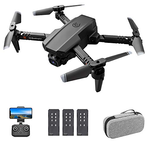 GoolRC Drone RC LS-XT6 con cámara Cámara 4K Seguimiento de Vuelo Sensor de Gravedad Gesto Foto Video Altitud Modo sin Cabeza RC Quadcopter para Adultos Niño (4K Cámara única, 3 Batería)